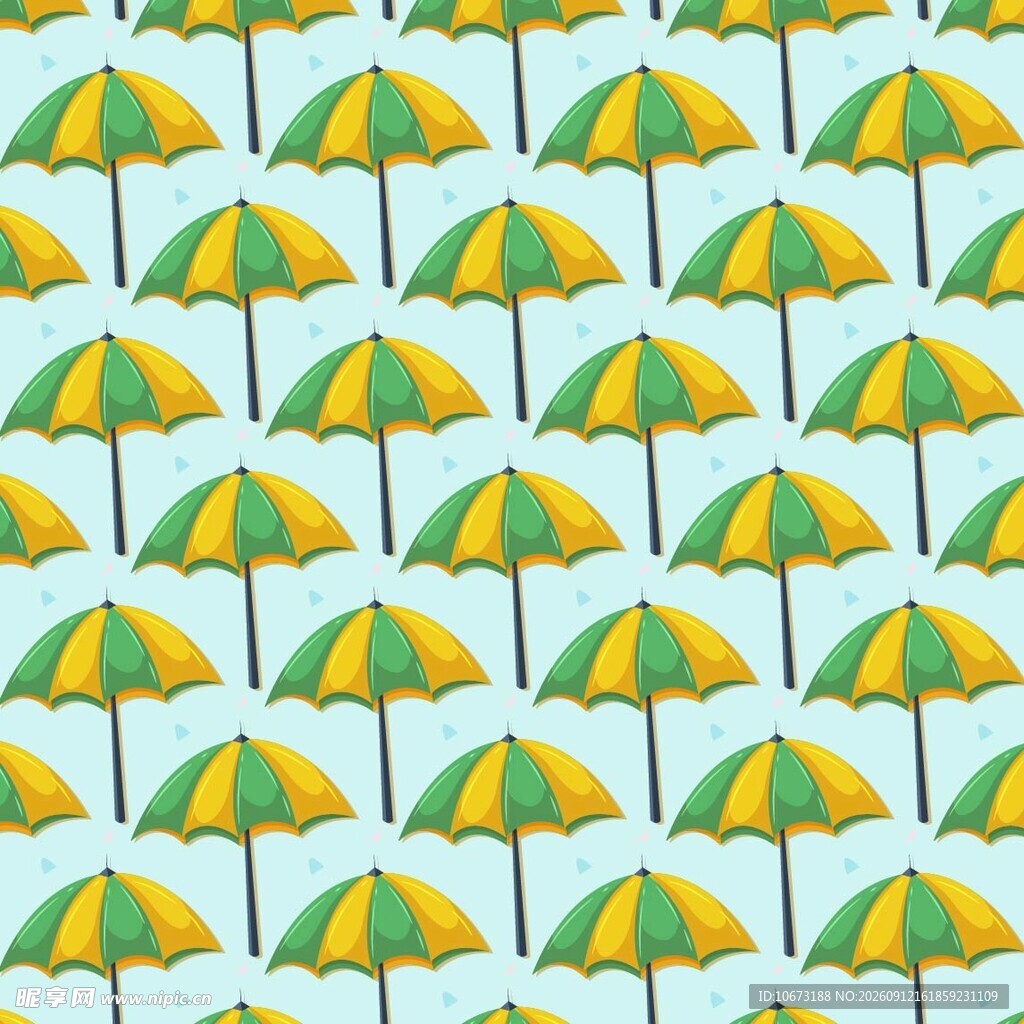 黄绿相间遮阳伞图案
