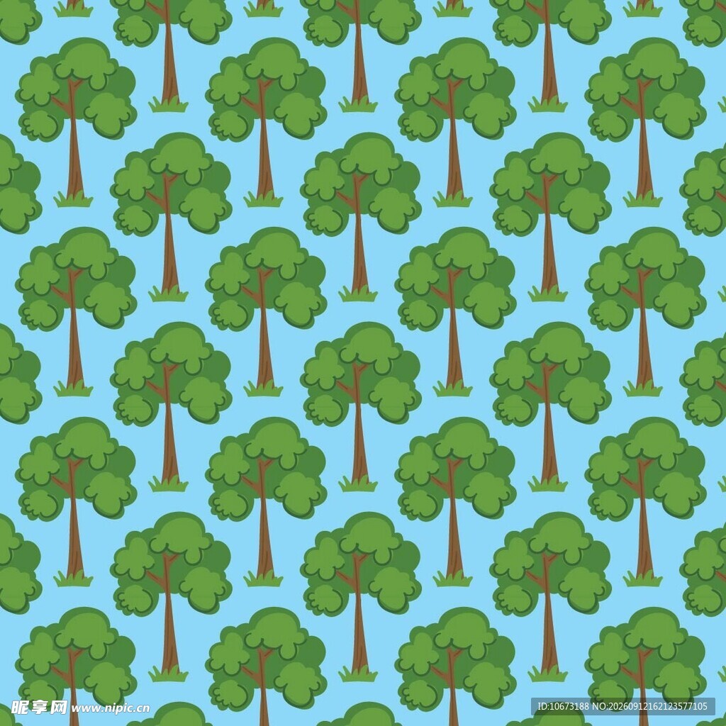 清新绿树图案背景