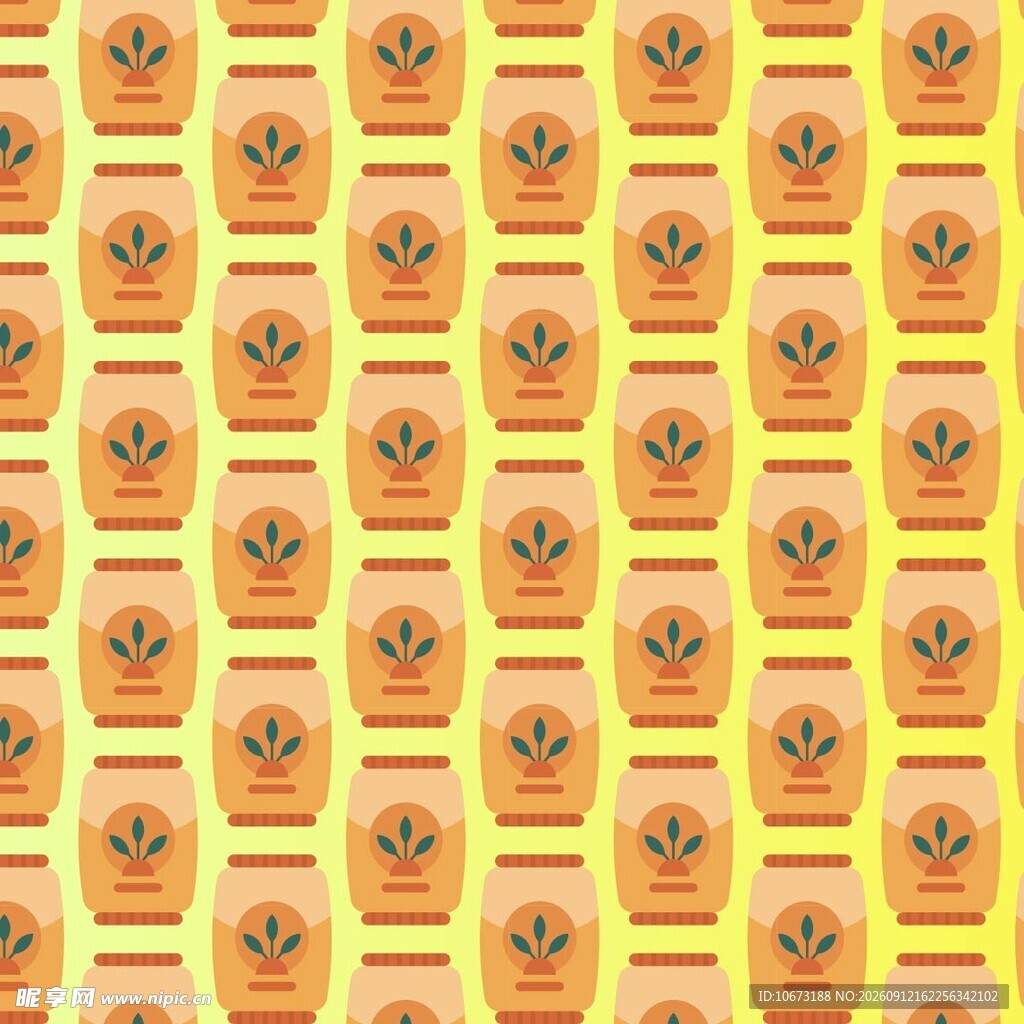 黄色卡通种子图案背景