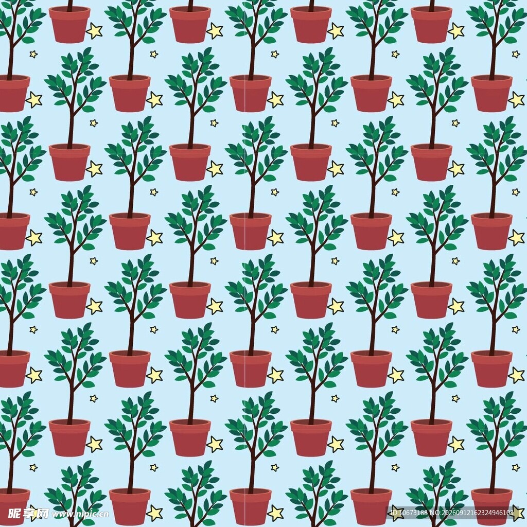 盆栽植物图案背景