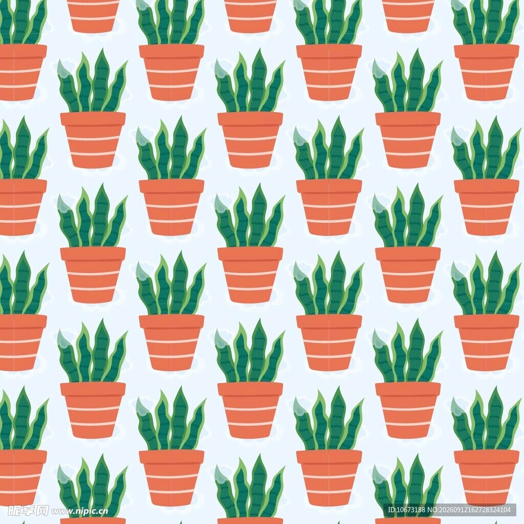 清新盆栽图案背景