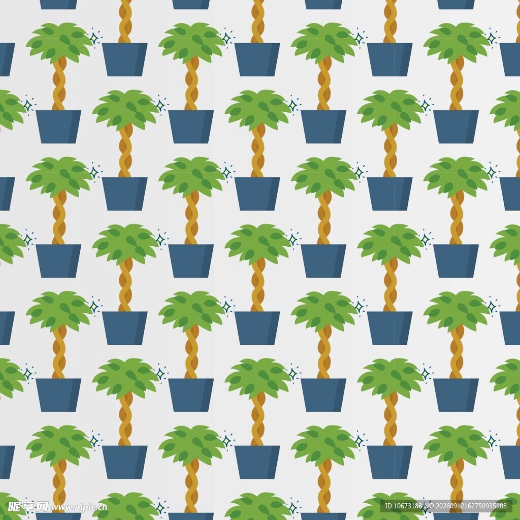盆栽棕榈树图案背景