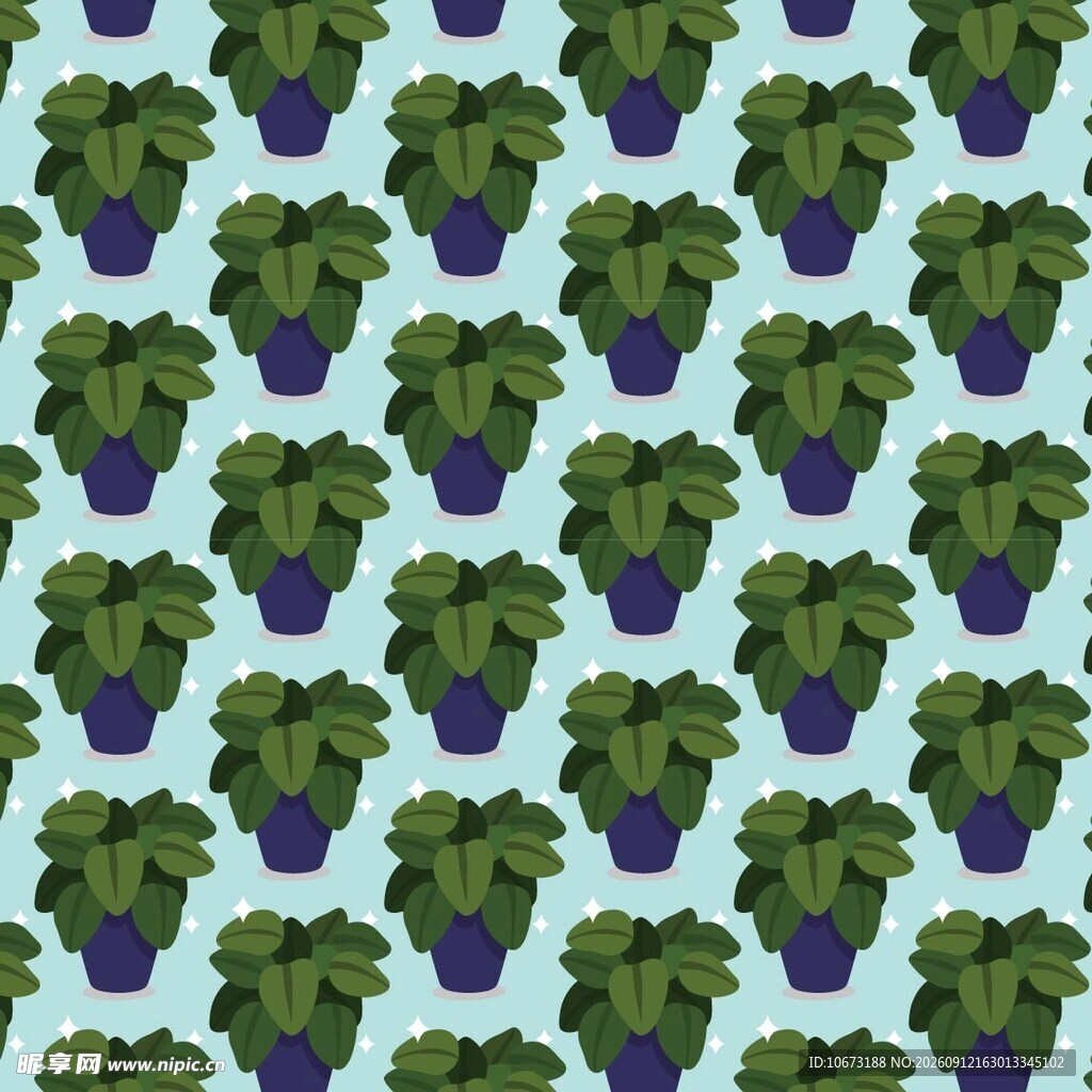 绿叶盆栽植物图案背景