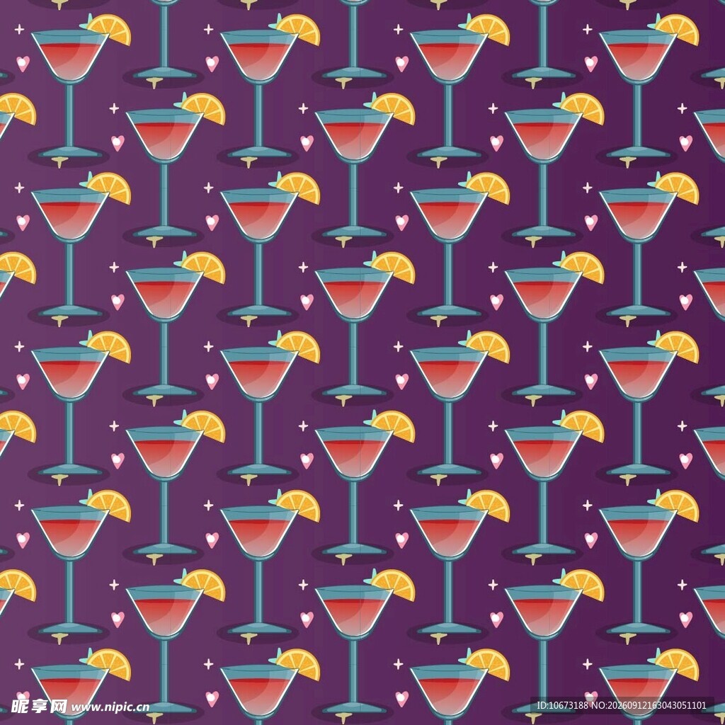 鸡尾酒图案背景图