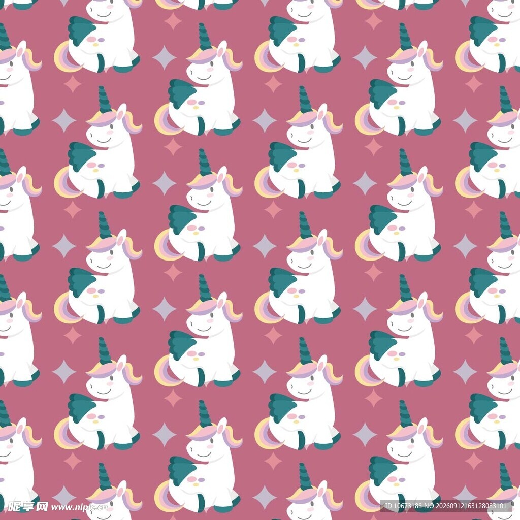 粉色背景独角兽图案纹理