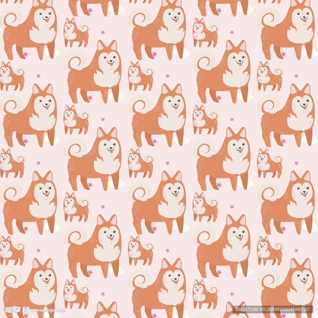 可爱柴犬图案背景