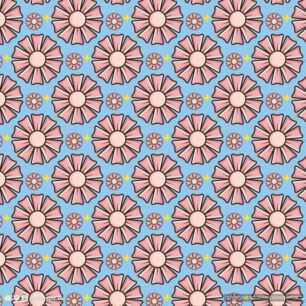 蓝色背景花朵图案纹理