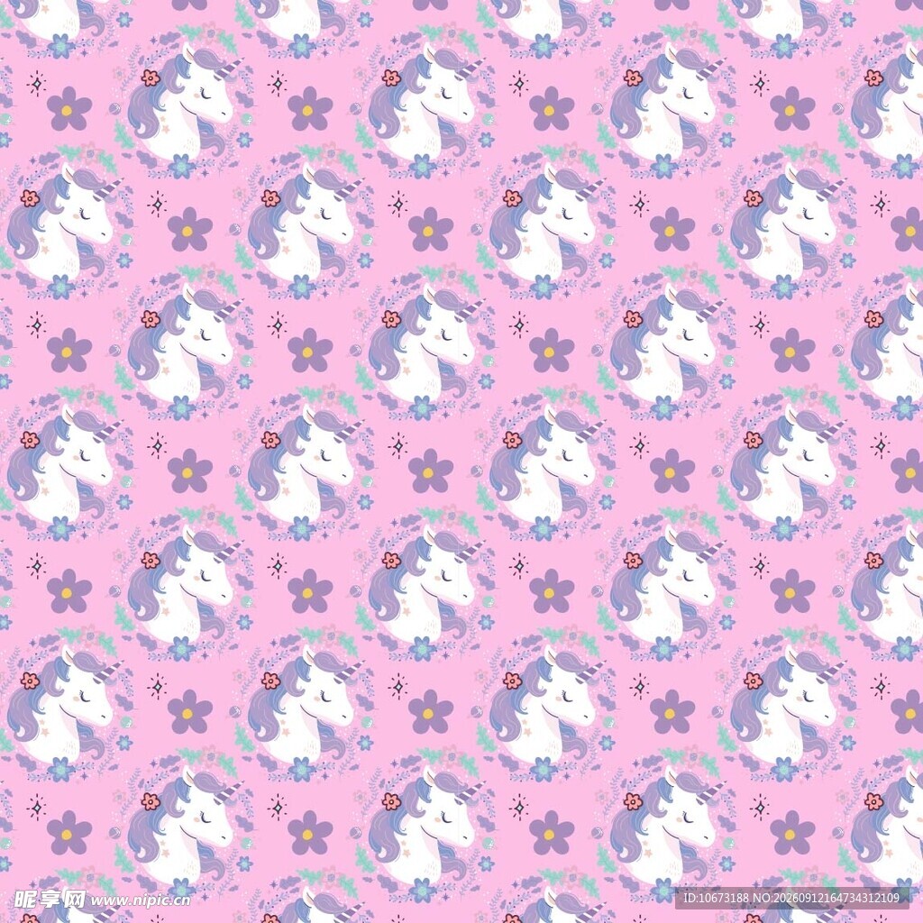粉色独角兽图案背景