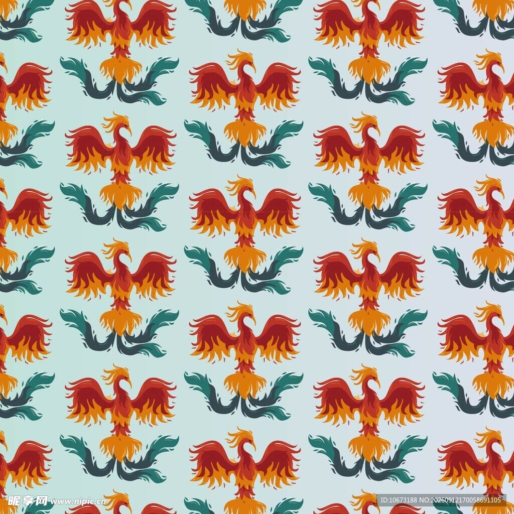复古风飞鸟图案纹理 