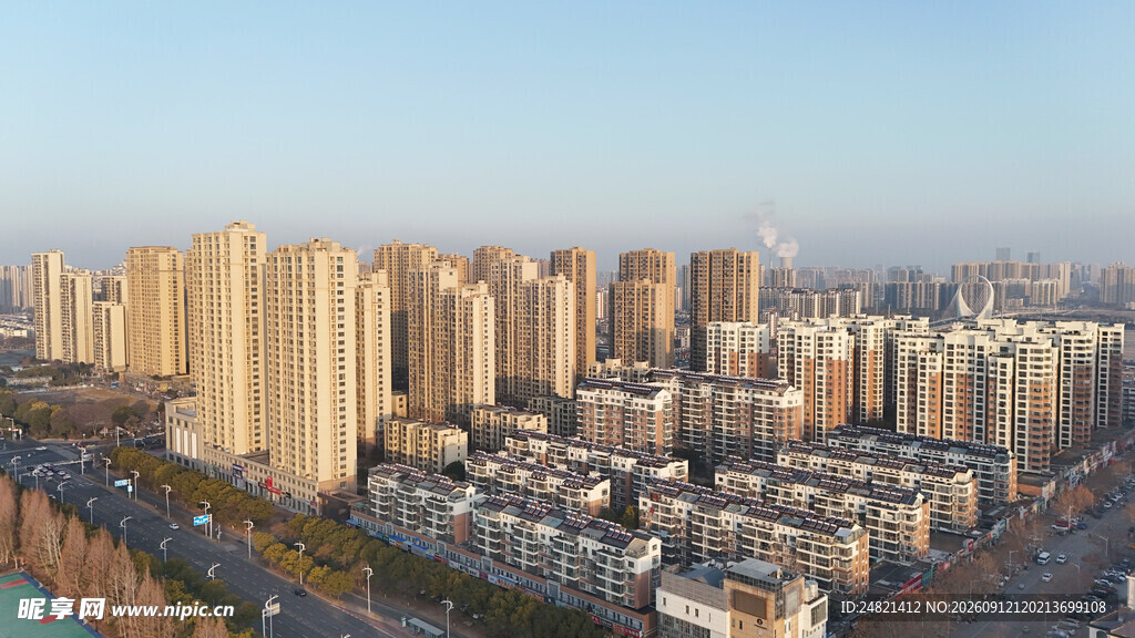 城市住宅区鸟瞰景观