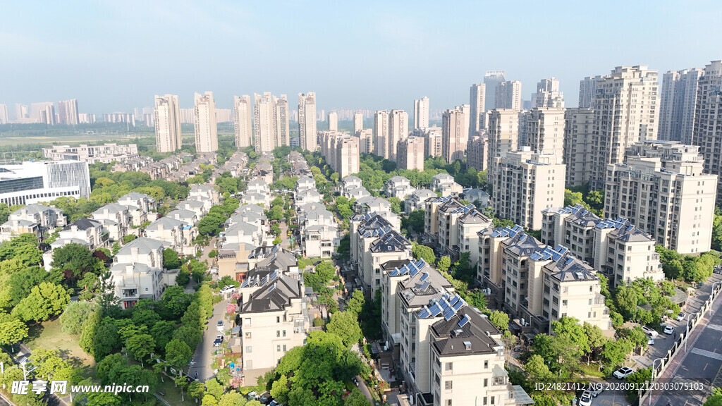 城市住宅区鸟瞰景观