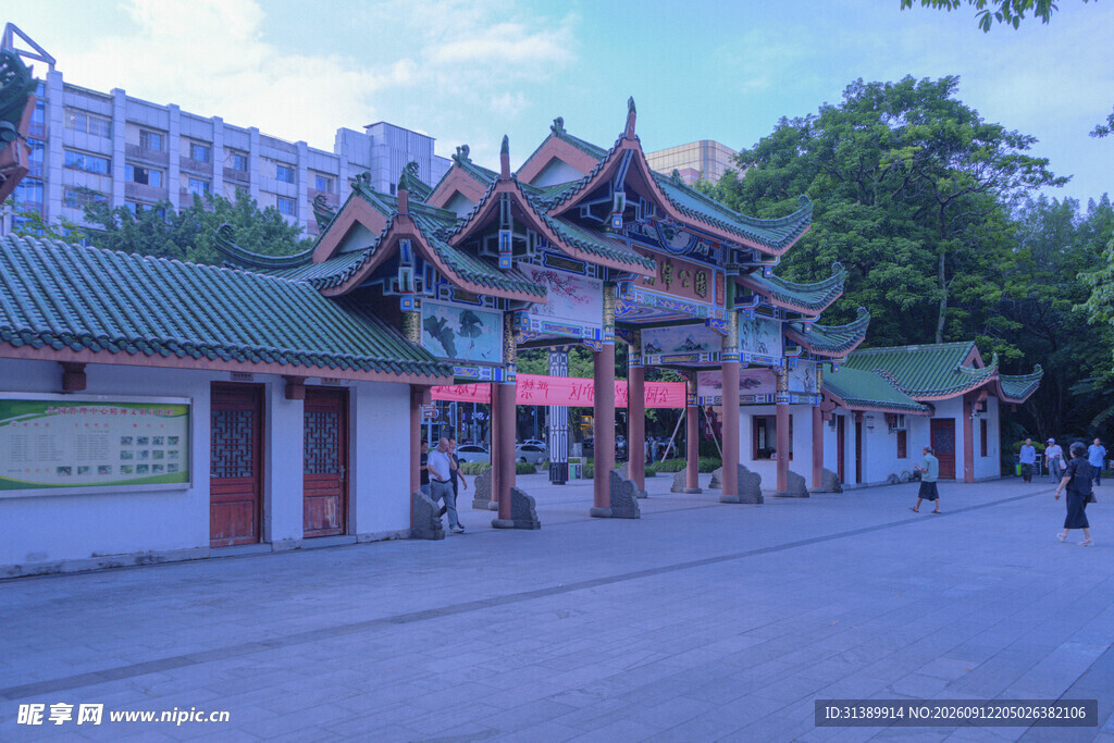 中式古建筑街道景观
