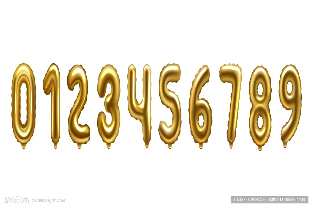 金色数字气球