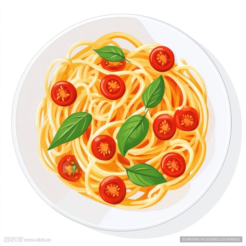意面美食插画