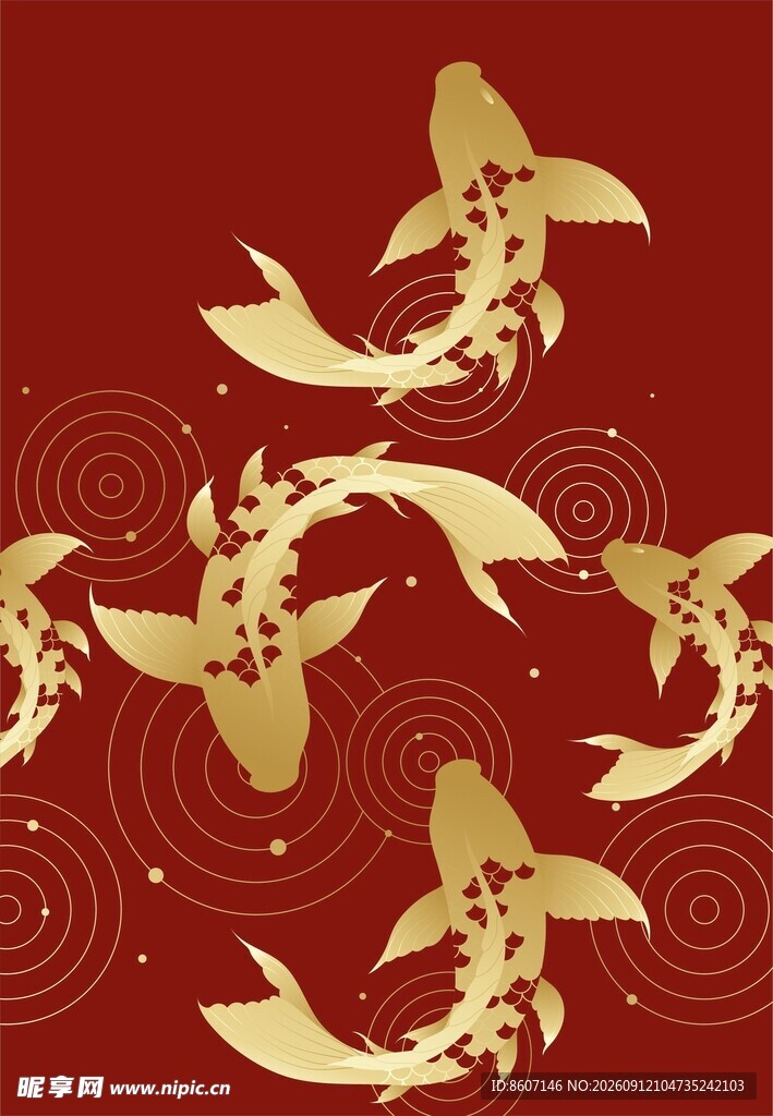 红金锦鲤海报