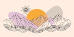 山水线稿插画
