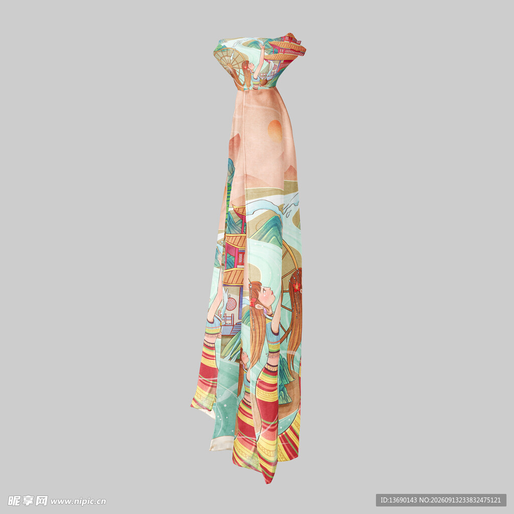 丝巾样机