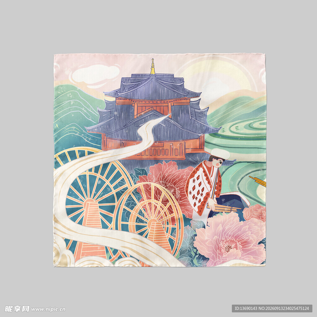 丝巾样机