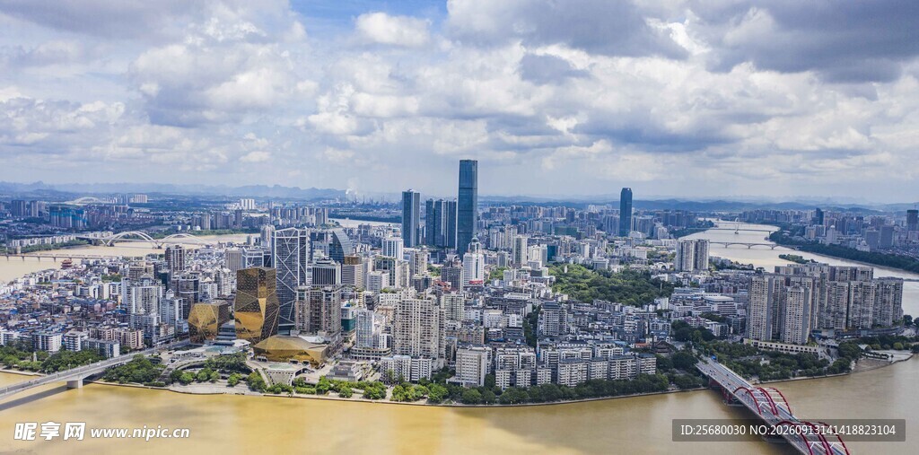 上海城市天际线俯瞰景观