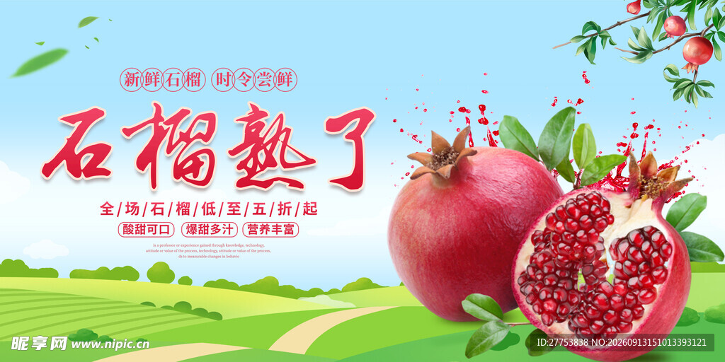  新鲜石榴 