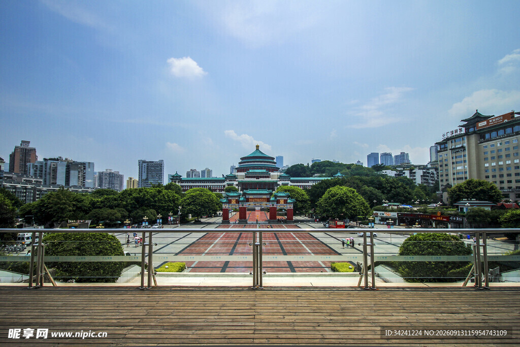 城市中式建筑广场景观