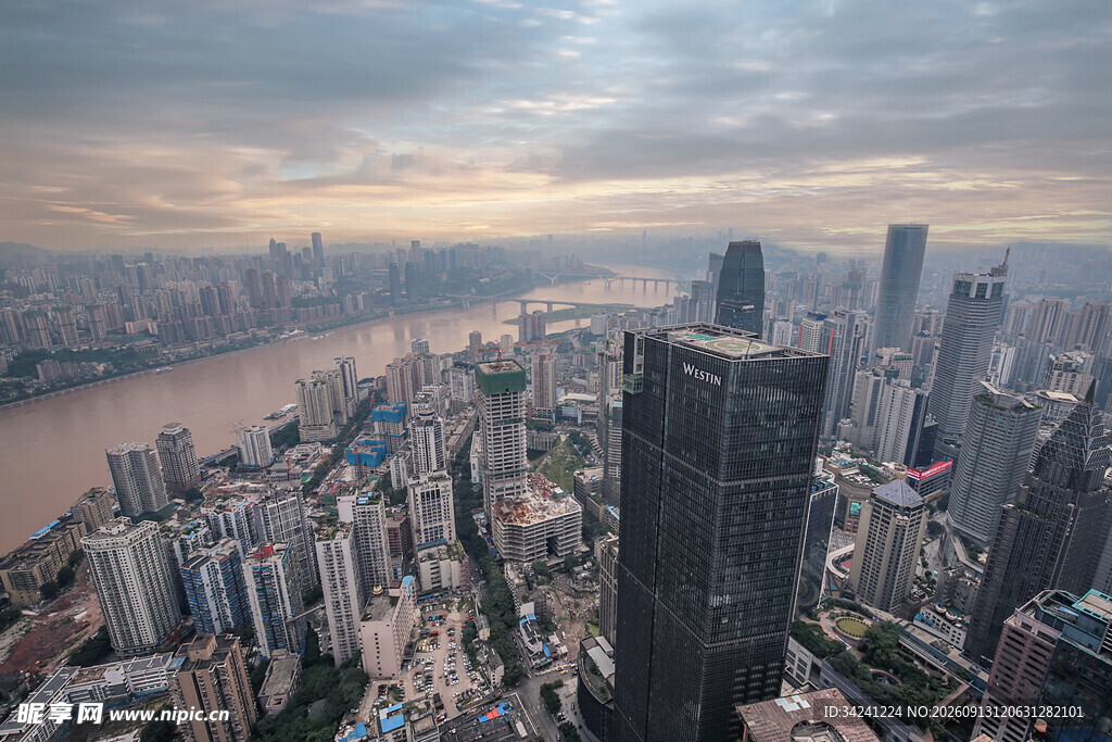 重庆城市天际线俯瞰美景
