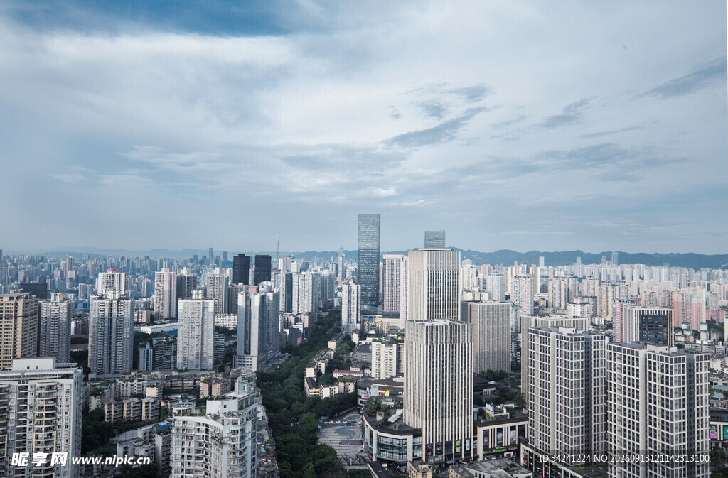 城市天际线俯瞰壮观景象