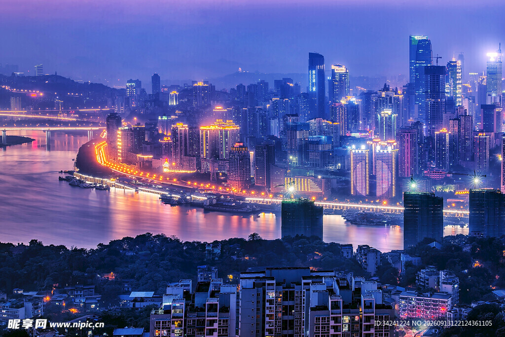 重庆璀璨夜景城市风光