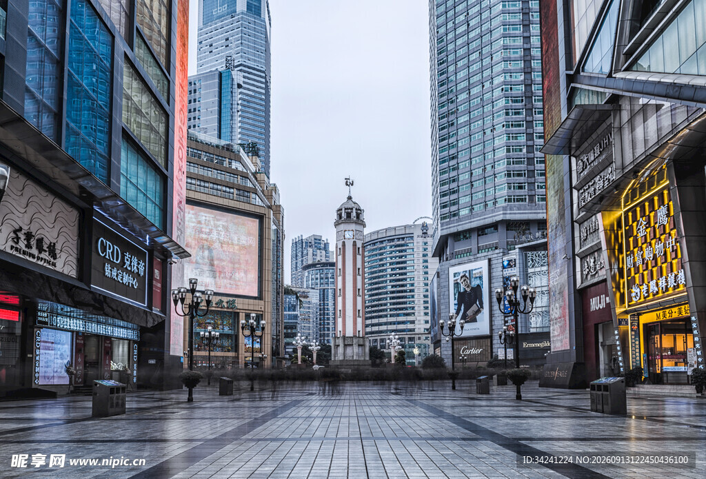 都市繁华商业街景象