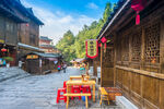 古街闲适桌椅场景
