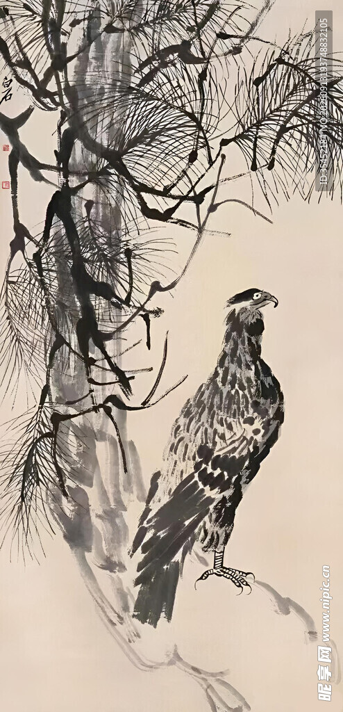 松树雄鹰图