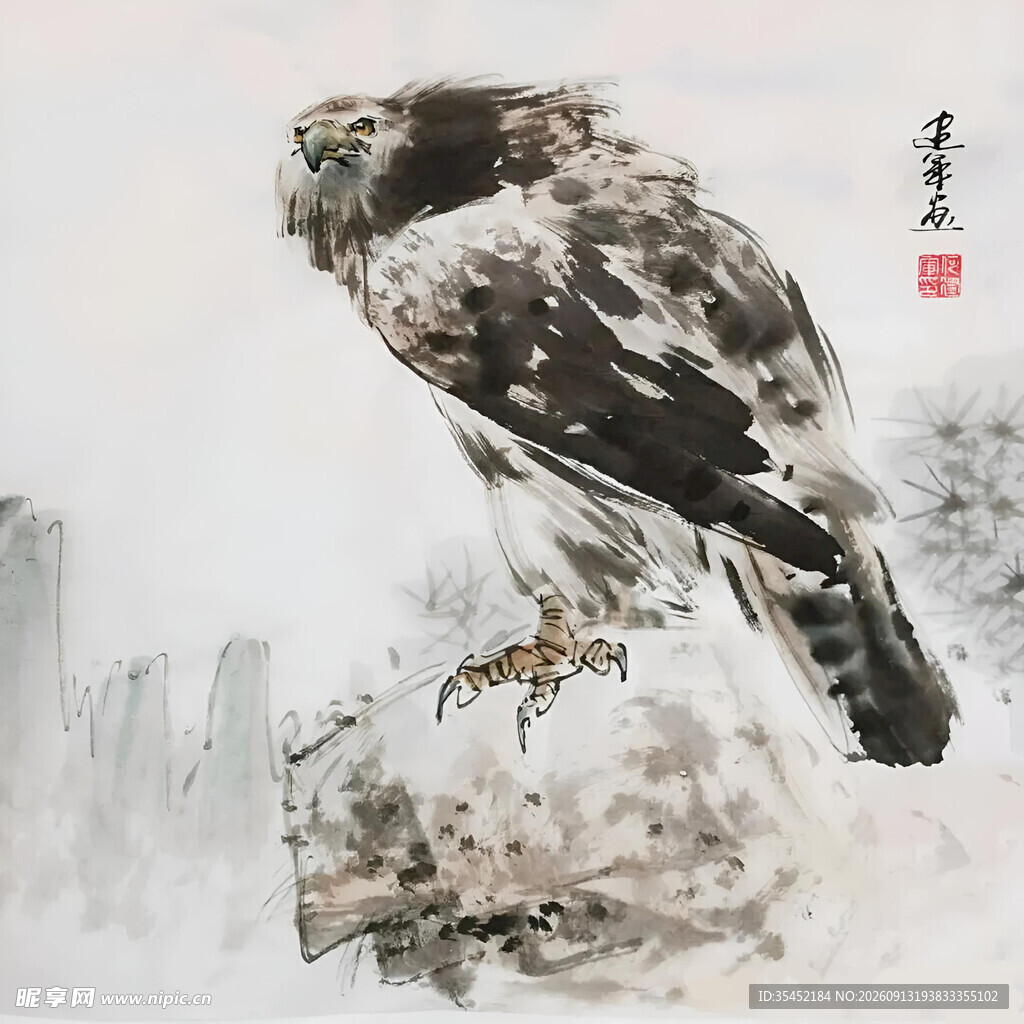 雄鹰眺望图