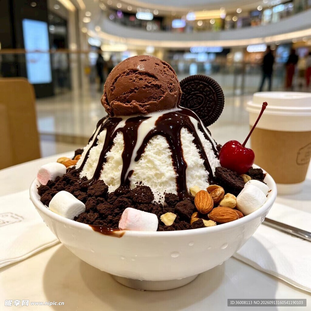 美味缤纷冰淇淋甜品碗