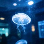 梦幻水母在水中轻盈游动