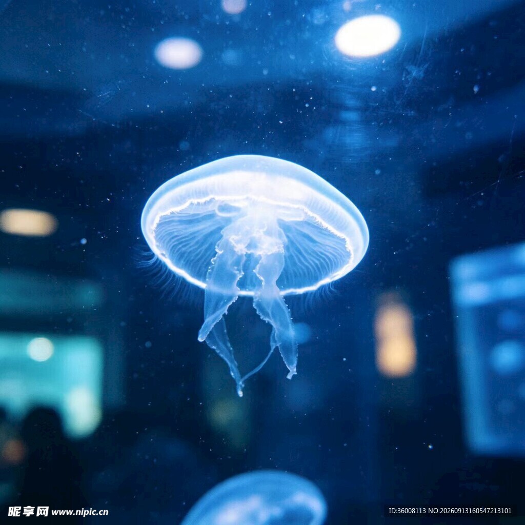 梦幻水母在水中轻盈游动