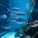 水族馆中游动的美丽鱼类