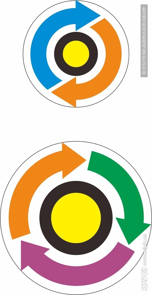 多彩循环箭头图标