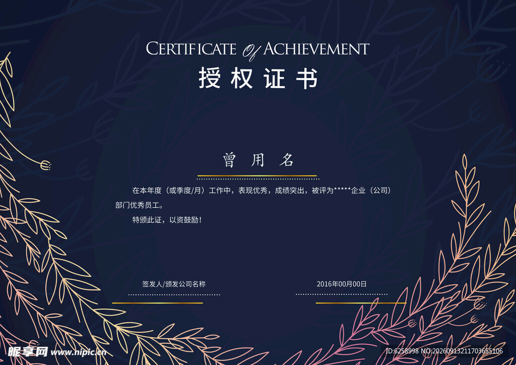 授权证书 