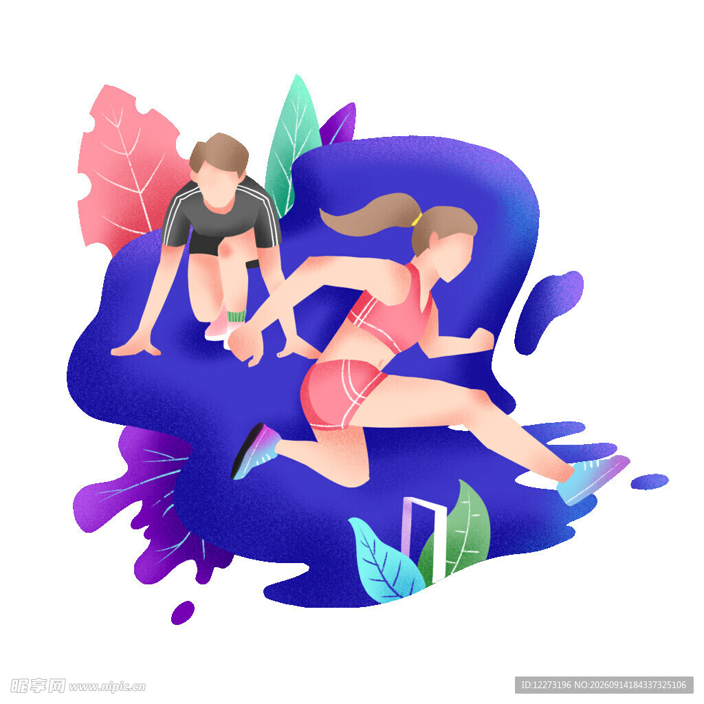 女孩们在奇幻场景中奔跑