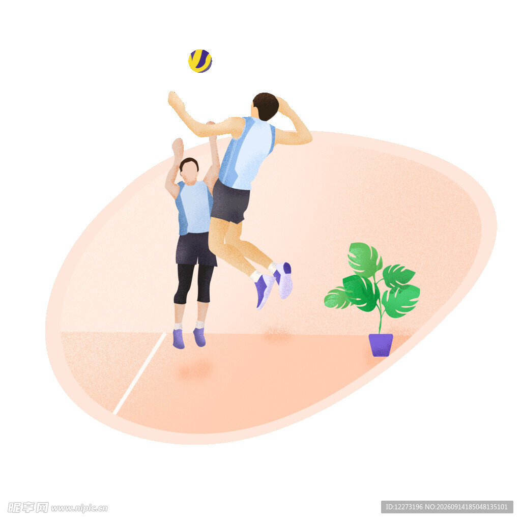 父子欢乐排球时光