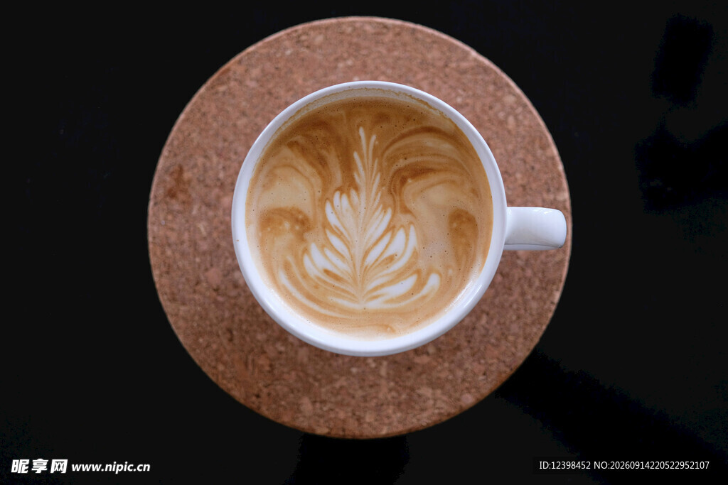 精美拉花咖啡特写