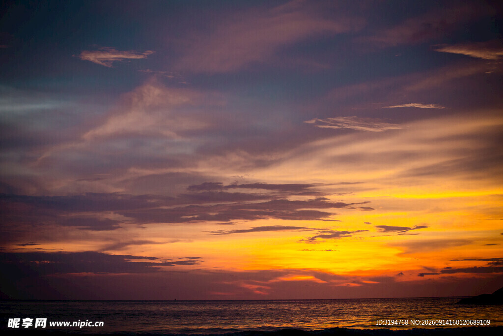 海边绚丽日落美景