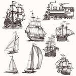 帆船插画