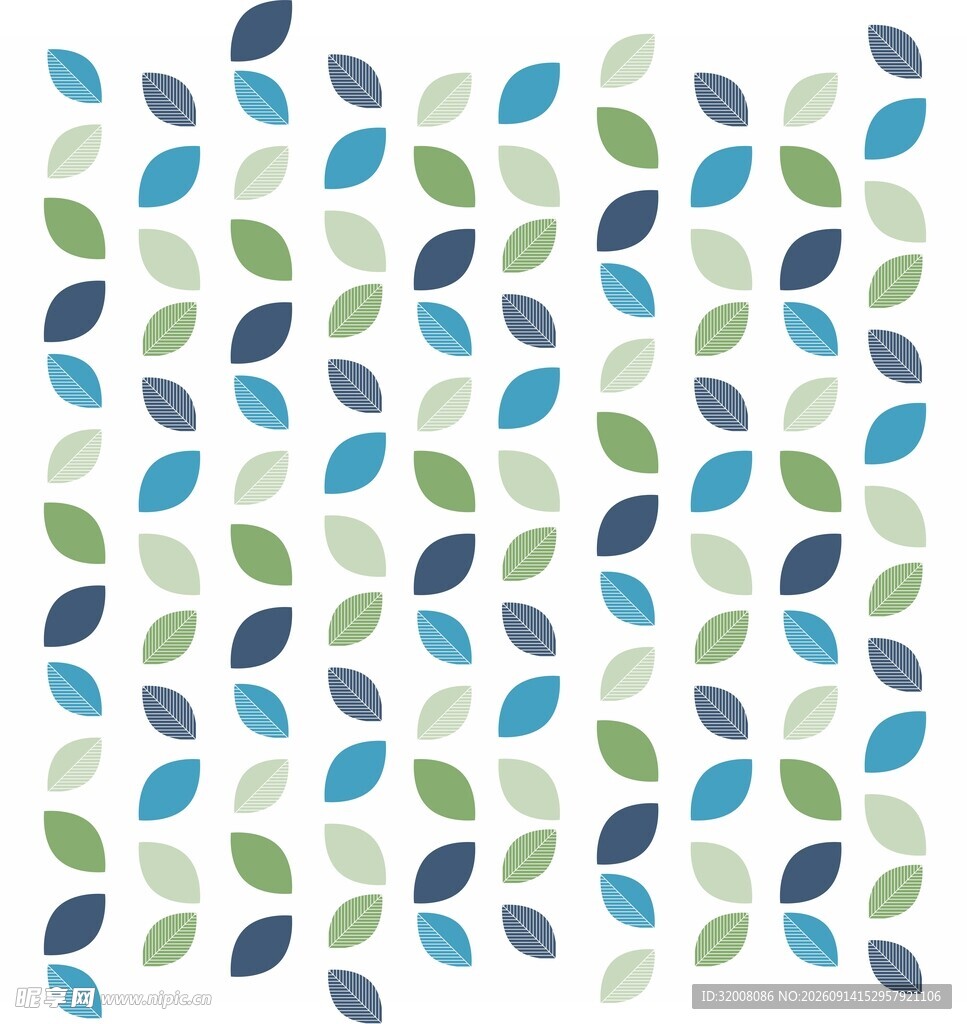 清新叶片底纹