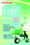 高薪招聘外卖骑手海报