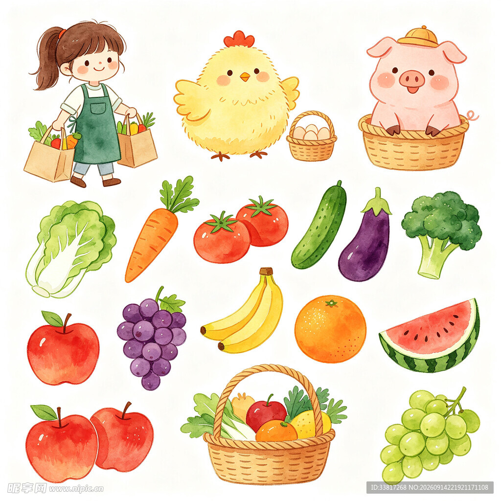 生鲜手绘素材