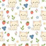 猫咪碎花底纹