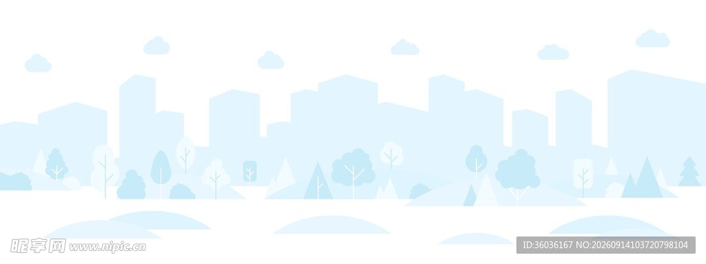 城市郊野插画