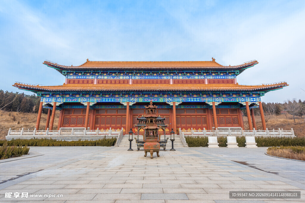 中式古建筑大殿景观