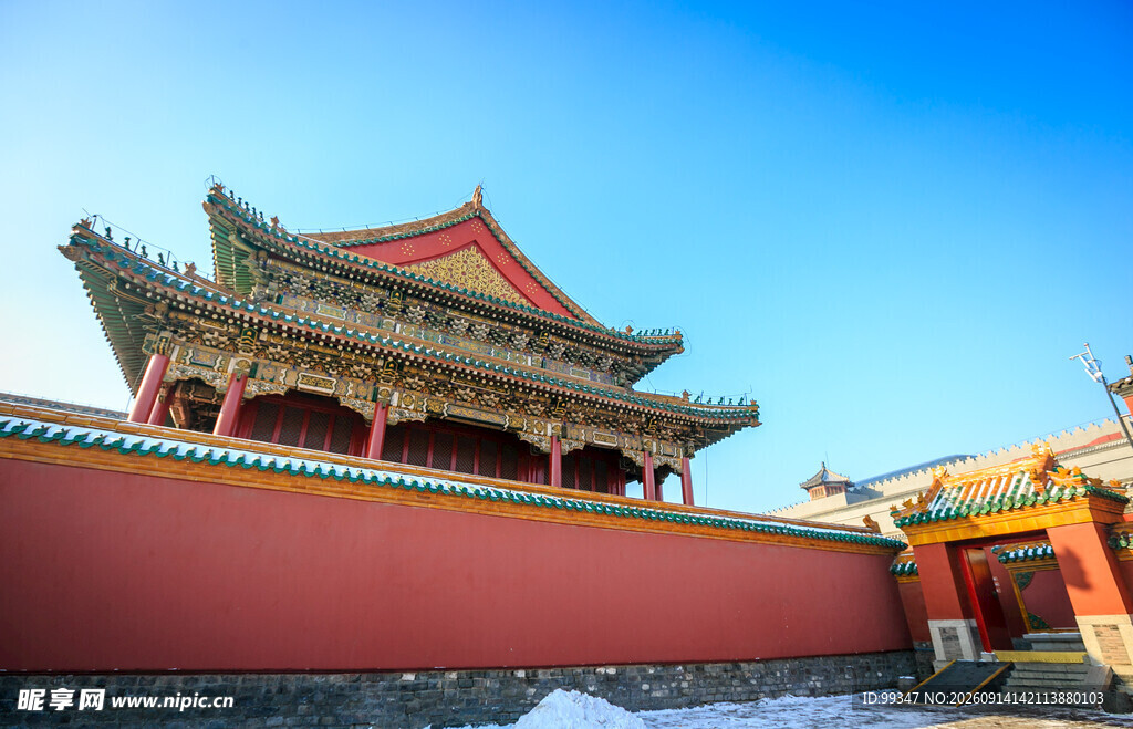 故宫红墙古建筑景观